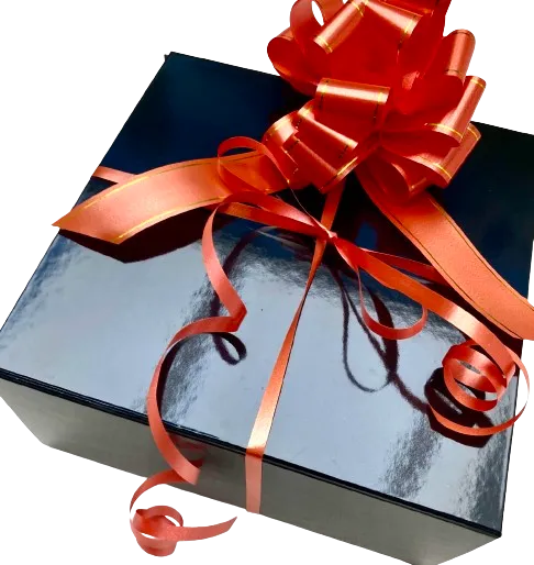 Black gift box, gift idea.