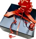 Black gift box, gift idea.
