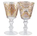 Verre Livellara Damasco et Flora peint à la main