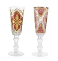 Glass, glasses Livellara Damasco and Flora hand-painted