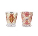 Verre Livellara Damasco et Flora peint à la main