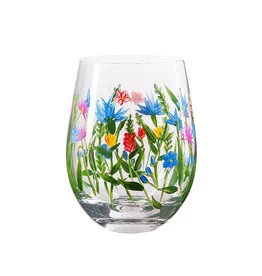 Glas, Gläser Livellara Damasco und Flora handbemalt