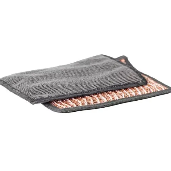 Ha-Ra Chiffon en Cuivre – Éponge en Cuivre Puissante & Chiffon en Microfibre pour Cuisine, Plaque de Cuisson et Acier Inoxydable