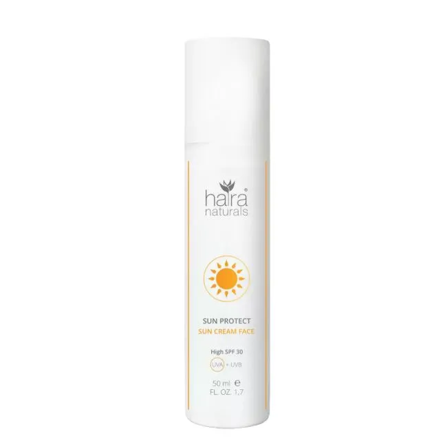 Protection solaire naturelle pour le visage et le corps – filtre UV minéral, pour les peaux sensibles et les personnes allergiques (Weleda & Hara Sun Protect)