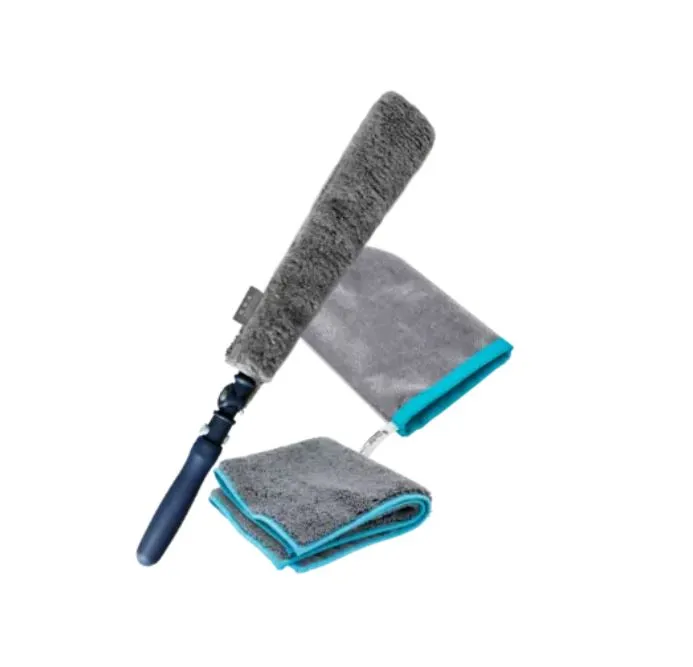 Set de retrait de poussière et de peluches Ha-Ra – Gant à peluches, chiffon à poussière Dusty et plumeau pour un foyer sans poussière