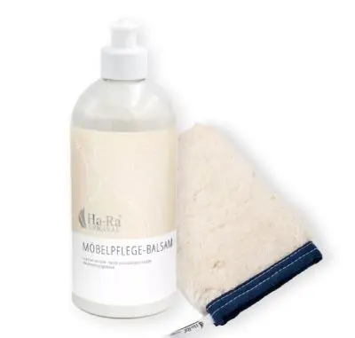 Kit d'entretien pour meubles à la cire d'abeille – Baume pour meubles + gant Natura | Nettoyant et produit d'entretien pour bois